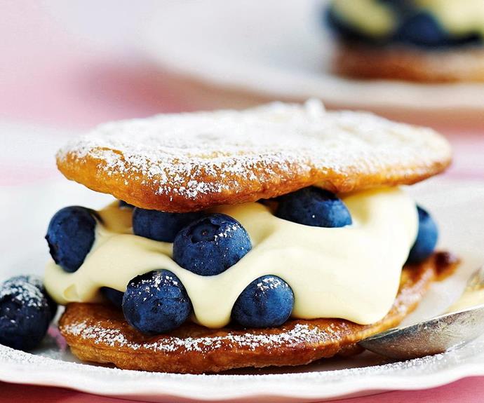 Easy blueberry custard pastries