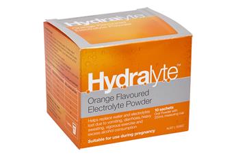 Hydralyte Orange Flavoured Electrolyte Powder 10 Pack