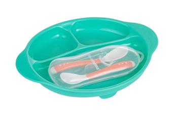 Clevamama Feeding Plate & Cutlery Set with Suction Ring
