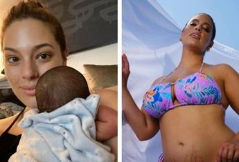 Model Ashley Graham embraces her post-baby stretch marks and the support she receives is beautiful