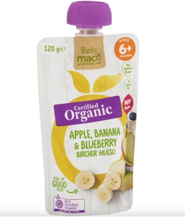 Woolworths Macro Organic 6 Months+ Apple Banana & Blueberry Bircher Muesli 
