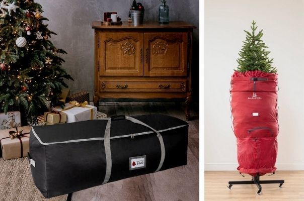 Heavy Duty Zip Up Xmas Tree Patio Furniture Cushion Handbag with Carry Handles Christmas Tree Storage Bag 