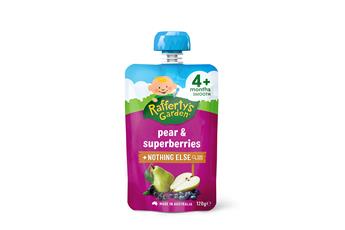 Rafferty’s Garden Pear & Superberries 4+ Months Pouch