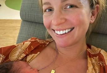 Baby joy! Becky Miles welcomes her first child
